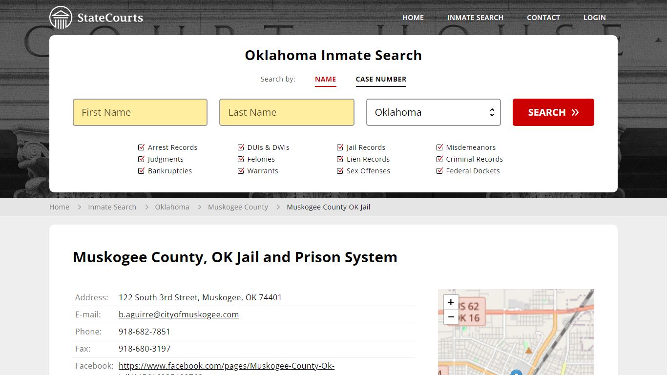 Muskogee County OK Jail Inmate Records Search, Oklahoma - State Courts